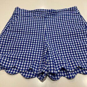 Ladie's Scalloped Millennium Printed Shorts - Blue and white printed